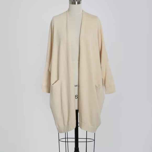 Lauren Manoogian Ivory knit Cardigan cotton Baby Alpaca OS - Main Image